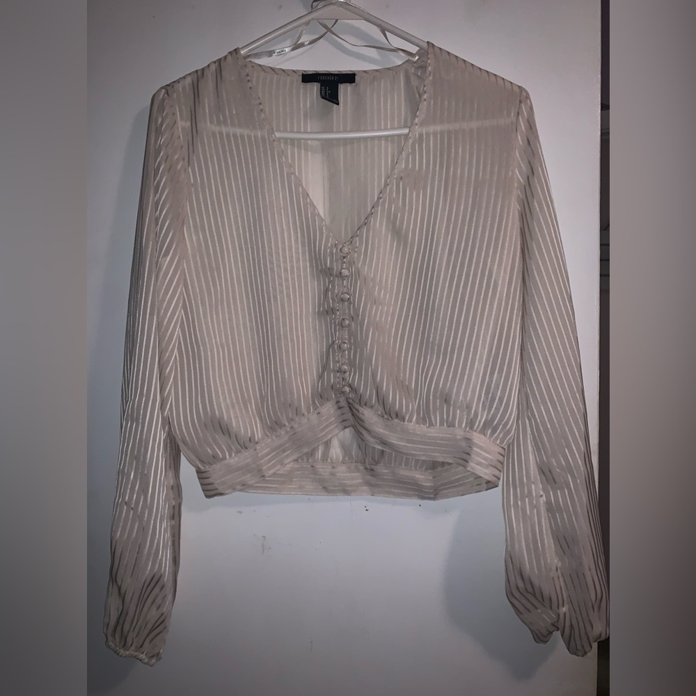 Cream cute button down